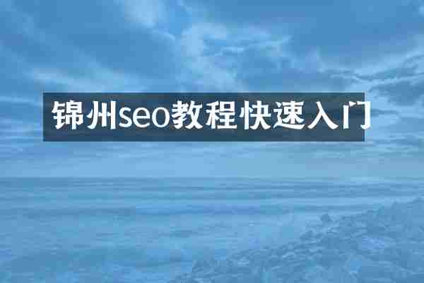 锦州seo教程快速入门
