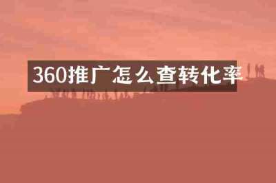 360推广怎么查转化率