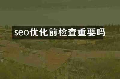 seo优化前检查重要吗