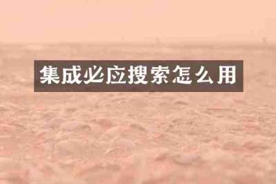 集成必应搜索怎么用