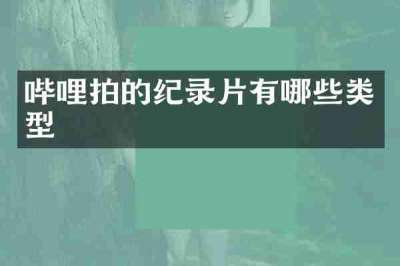 哔哩拍的纪录片有哪些类型