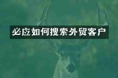 必应如何搜索外贸客户