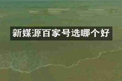 新媒源百家号选哪个好