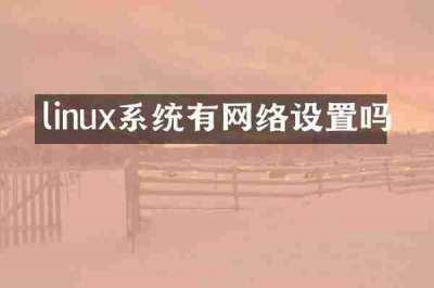 linux系统有网络设置吗