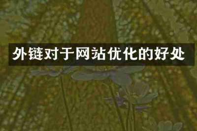 外链对于网站优化的好处