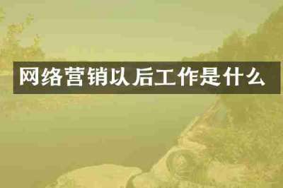 网络营销以后工作是什么