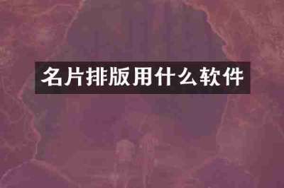 名片排版用什么软件