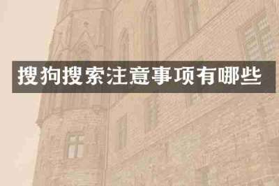 搜狗搜索注意事项有哪些