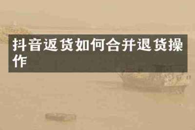 抖音返货如何合并退货操作