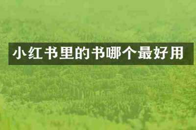 小红书里的书哪个最好用