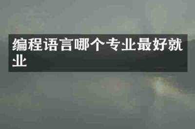 编程语言哪个专业最好就业