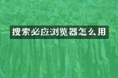 搜索必应浏览器怎么用
