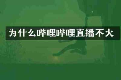 为什么哔哩哔哩直播不火