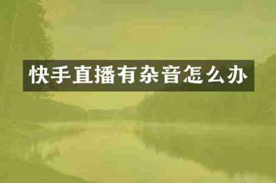 快手直播有杂音怎么办