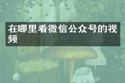 在哪里看微信公众号的视频