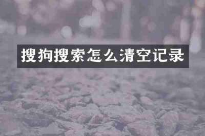 搜狗搜索怎么清空记录