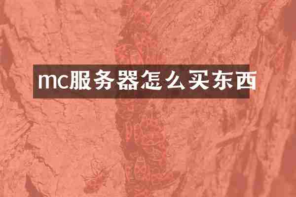 mc服务器怎么买东西