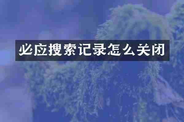 必应搜索记录怎么关闭