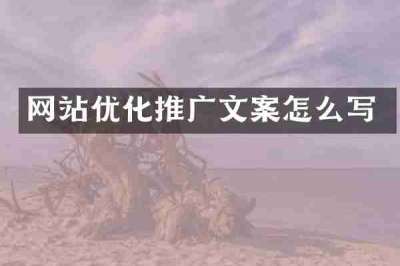 网站优化推广文案怎么写