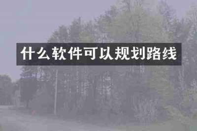 什么软件可以规划路线