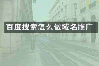 百度搜索怎么做域名推广