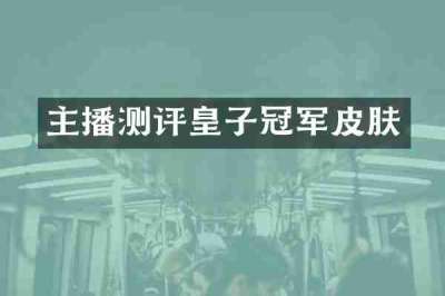 主播测评皇子冠军皮肤