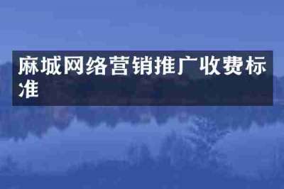 麻城网络营销推广收费标准
