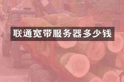 联通宽带服务器多少钱