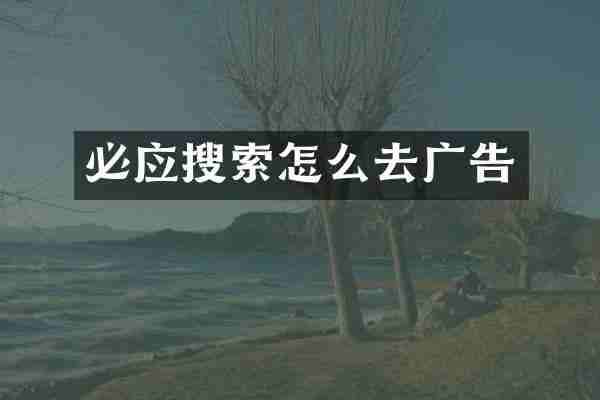 必应搜索怎么去广告