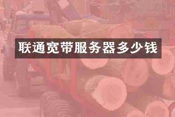 联通宽带服务器多少钱