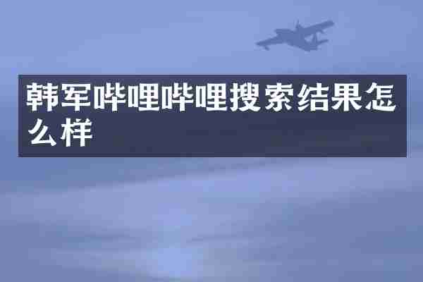 韩军哔哩哔哩搜索结果怎么样