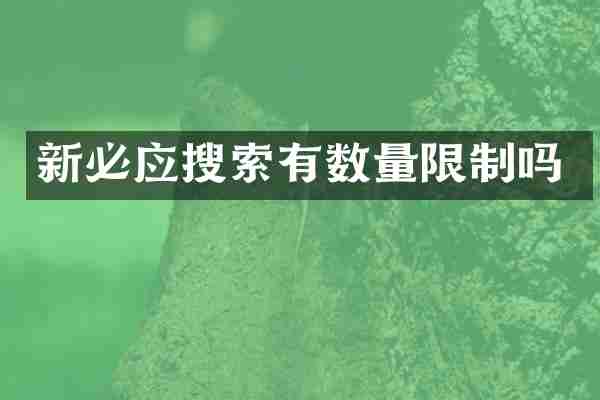 新必应搜索有数量限制吗