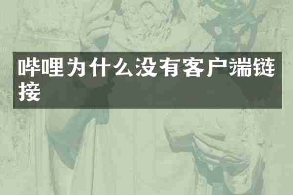 哔哩为什么没有客户端链接