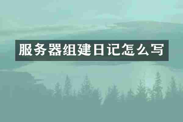 服务器组建日记怎么写