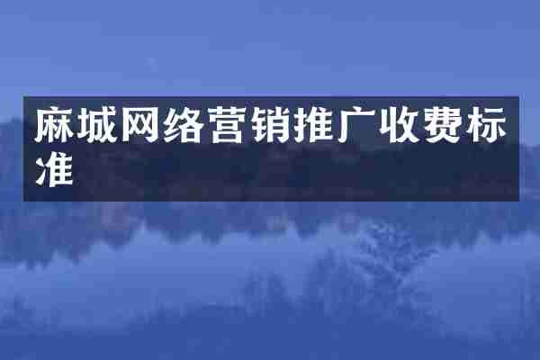 麻城网络营销推广收费标准