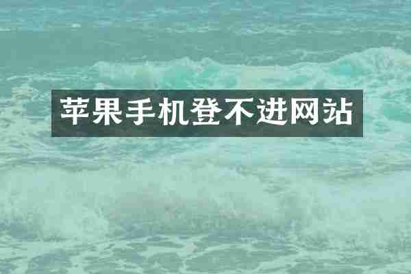 苹果手机登不进网站