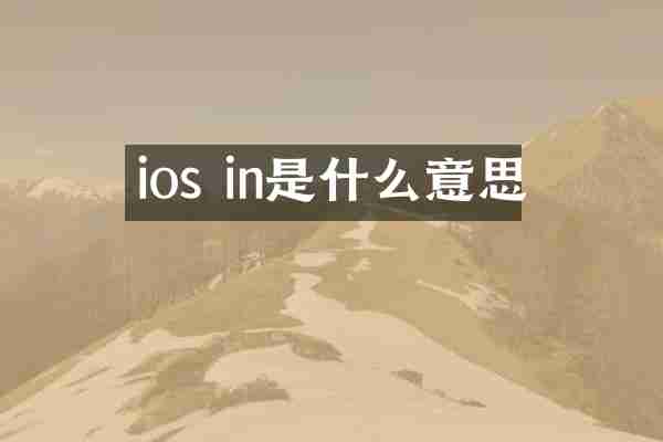 ios in是什么意思