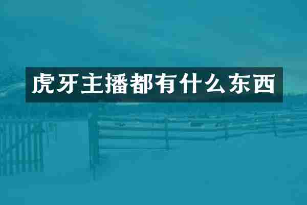 虎牙主播都有什么东西