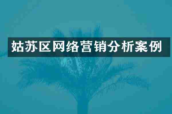 姑苏区网络营销分析案例