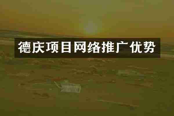 德庆项目网络推广优势