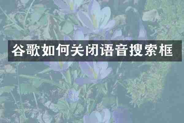 谷歌如何关闭语音搜索框