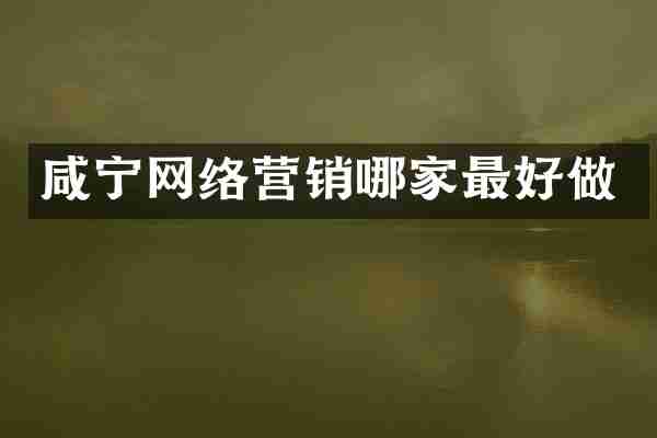 咸宁网络营销哪家最好做