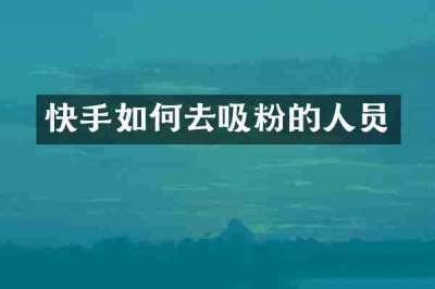 快手如何去吸粉的人员