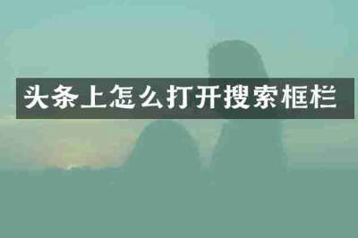 头条上怎么打开搜索框栏