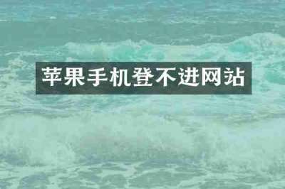 苹果手机登不进网站