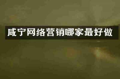 咸宁网络营销哪家最好做