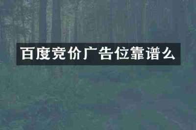 百度竞价广告位靠谱么
