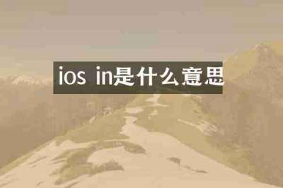 ios in是什么意思
