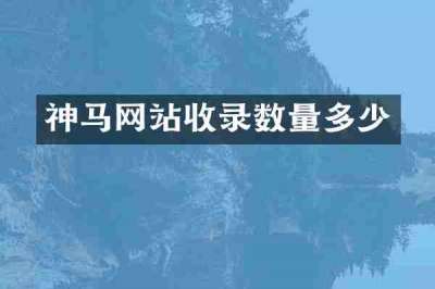 神马网站收录数量多少