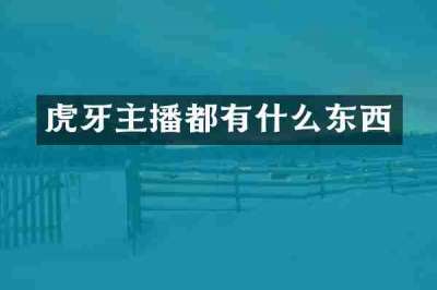 虎牙主播都有什么东西